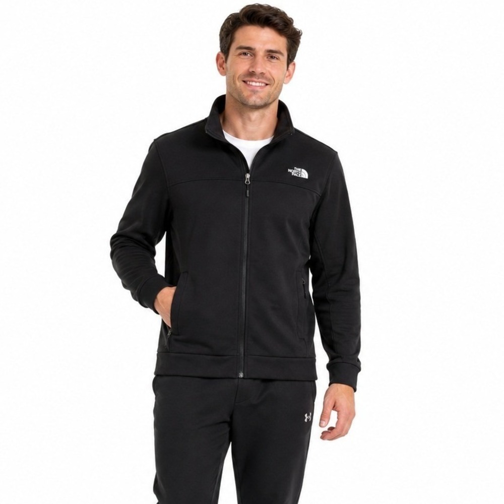 The North Face Full Zip Softshell Jacket Mens Medium Black Casual Athleisure